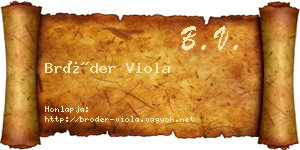 Bröder Viola névjegykártya